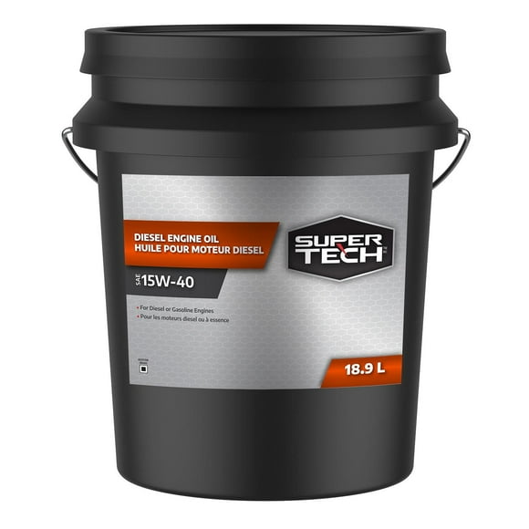 SuperTech Diesel Oil 15W40 18.9L Pail, Engineered for fleet and farm requirements.
