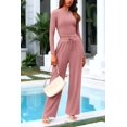 thumbnail image 3 of Conjunto Coordinado PRETTYGARDEN Top Corto y Pantalón de Pierna Ancha Rosa Talla L, 3 of 8