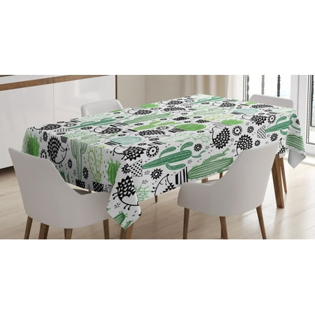 

Cactus Decor Tablecloth Cartoon Inspired Drawing of Cute Hedgehog Animals Saguaro and Prickly Pear Rectangular Table Cover for Dining Room Kitchen 60 X 90 Inches Multicolor by Ambesonne