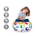 thumbnail image 2 of Colorful Storage Toy Bag Chair, Playing Pool Disc Shaped Circular Balls Stripes Game Geometric Hobby Graphic Art, Stuffed Animal Organizer Washable Bag, Large Size, Multicolor, by Ambesonne, 2 of 3