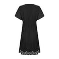 thumbnail image 6 of vigerkar 2025 Women Summer Short Dress V Neck Short Sleeve A Line Hollow Out Lace Ruffle Cute Casual Beach Party Dresses Black, XXL, 6 of 9