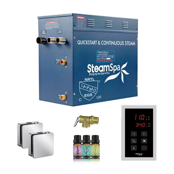 Oasis Series 10500-Watts Steam Generator with Continuous Steam Plus Easy Touch Pad in Polished Chrome