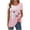 Pink, variant on DeHolifer Womens Tops Summer Casual Floral Printed Crewneck Button Up Pleated Lightweight Loose T-Shirts Khaki XL