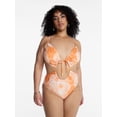 thumbnail image 2 of Hot Girl Summer by Megan Thee Stallion Women's and Women's Plus Sunset Shell Cutout One-Piece Swimsuit, Sizes XS-3X, 2 of 6