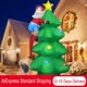 thumbnail image 1 of Decoración inflable navideña de 6 pies, árbol de Navidad inflable con Papá Noel y perro, decoración navideña inflable con LED, 1 of 3