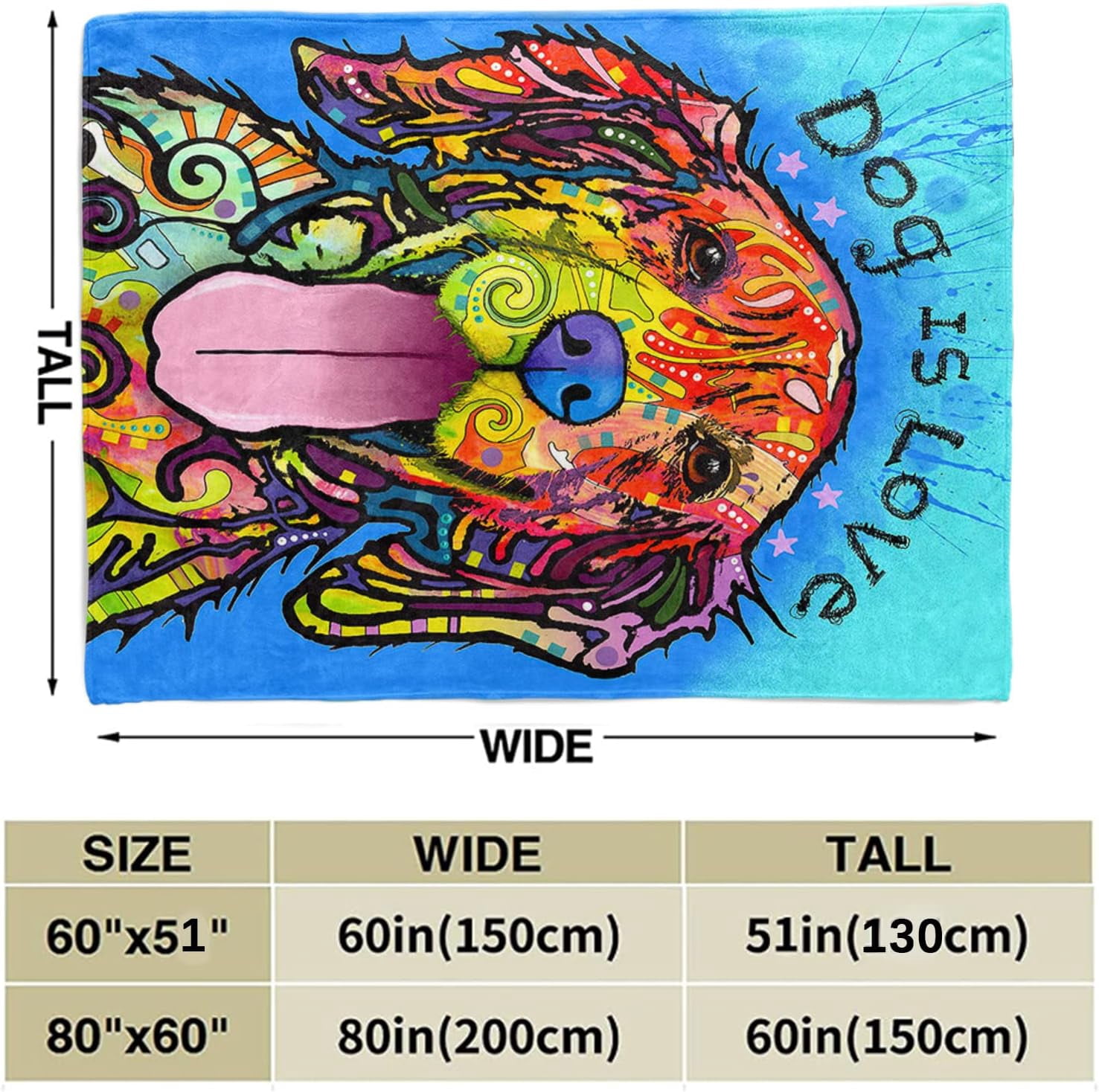 Boxer Dog Blanket Cute Puppy Throw Blanket Super Soft Flannel Throw Blanket Lightweight Fluffy Plush Fuzzy Bed Blanket for Cute Pet 60"X80"