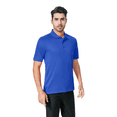 thumbnail image 3 of Zfeel Men's Short Sleeve Mesh Polo, Dry Fit Moisture Wicking 100% Polyester Shirt, Royal, 1-Pack, L, 3 of 6