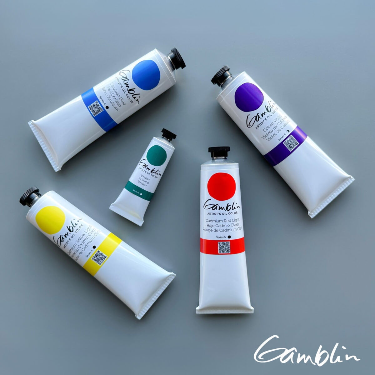 Gamblin Artist Oil Paint Set For Professionals - GREY SET - 37ml Tubes