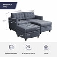 thumbnail image 2 of ZAFLY U/L Shaped Couch Set with Storage Ottoman, Modular Sectional Sofa for Living Room, Gray, 2 of 6