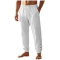 thumbnail image 3 of Plus Size Men's Cotton Loose Casual Drawstring Elastic Waist Sports Pants, Sweatpants, Joggers, Solid Color with Pockets, Straight Leg Comfort Fit, Quick Dry Breathable, Gym, 3 of 9