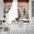 thumbnail image 4 of Hokiten Christmas Blackout Curtains | Light Blocking Print Window Curtains, Vintage Red Plaid Tree Xmas Snowman Thermal Insulated Window Drapes for Living Room Kitchen Cafe (2 Panels, 84"W x 84"L), 4 of 7