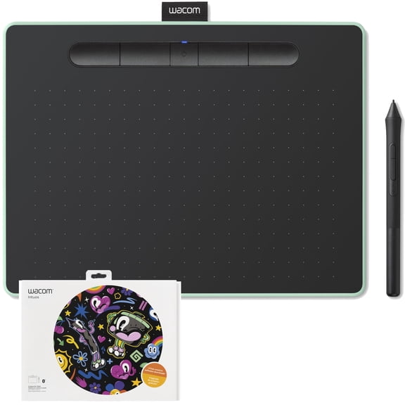 Restored Wacom Intuos Creative Pen Tablet with Bluetooth (Medium, Green) - (Refurbished)