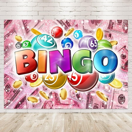 Bingo Night Backdrop Photography Snooker Game Time Colorful Billiard Dollar Coins Contest Winning Ball for Man Gamer Background Modern Party Decorations Banner Photo Booth Props Supplies