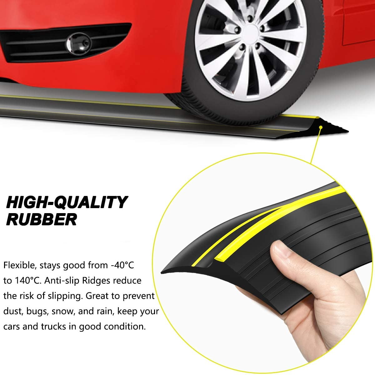 Universal Garage Door Threshold Seal Strip 16FT Kit, Bottom Waterproof Rubber Weather Stripping Replacement