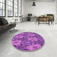 thumbnail image 4 of Ahgly Company Machine Washable Indoor Square Transitional Heliotrope Purple Area Rugs, 7' Square, 4 of 7