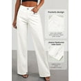 thumbnail image 3 of PRETTYGARDEN Wide Leg Jeans for Women Trendy High Waisted Stretchy Baggy Raw Hem Denim Palazzo Pants with Pockets, 3 of 6