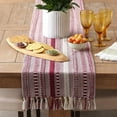 thumbnail image 4 of Wine Braided Cotton Stripe Table Runner 15x72, 4 of 9