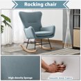 thumbnail image 2 of Bonzy Home Nursery Rocking Chair, Accent Rocker Glider Side Chair with High Backrest for Nursery Living Room Bedroom Office，Blue, 2 of 8