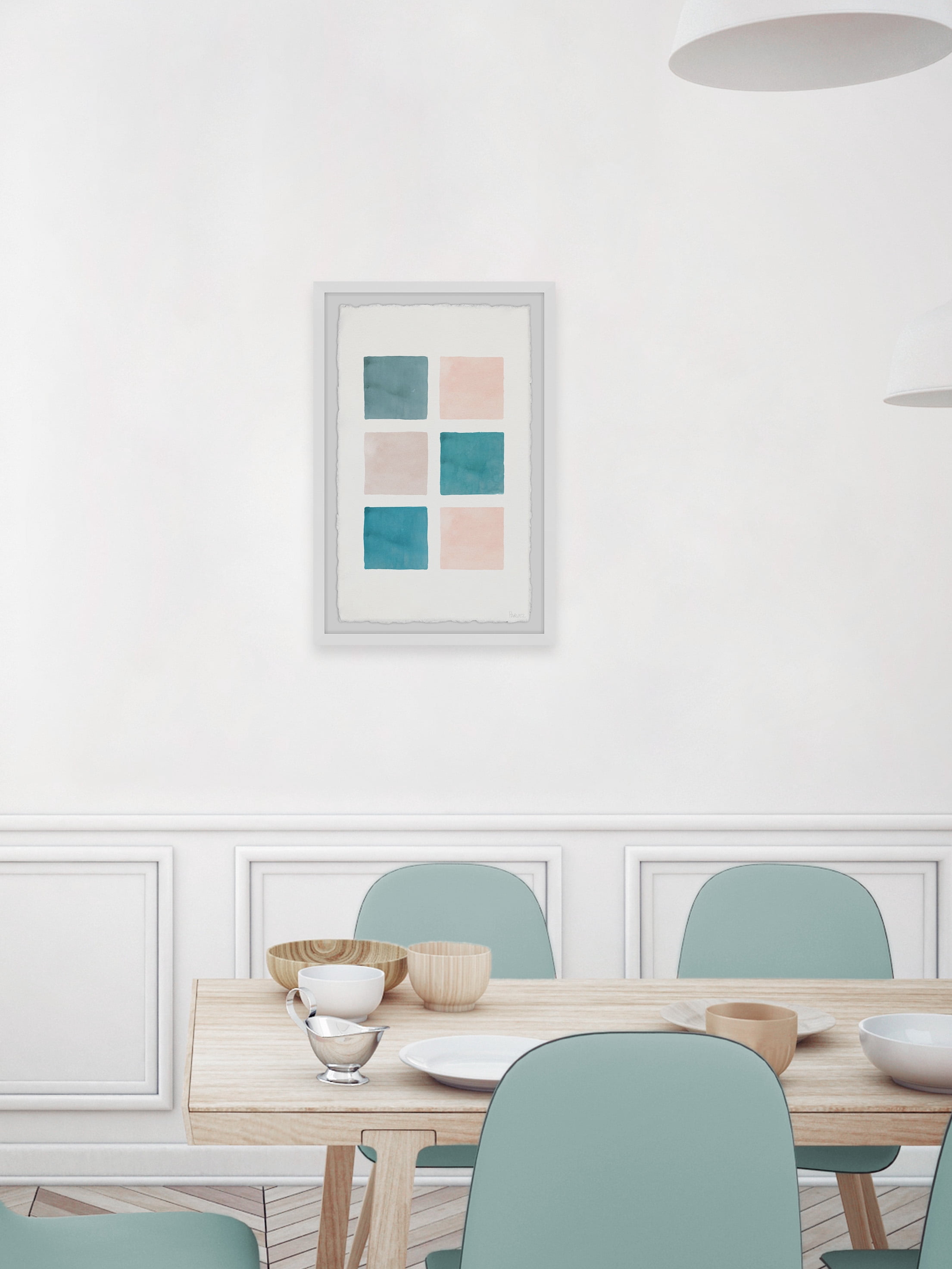 Parvez Taj Blues and Creams Framed Wall Art