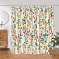thumbnail image 2 of 72"X72" Floral Shower Curtain for Bathroom, Colorful Leaves Curtain Bathroom Decoration, Shower Curtain Set with Curtain Hooks,CherryBlossom Greenscape, 2 of 5