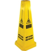 Genuine Joe, GJO58880, Bright Four-sided Caution Safety Cone, 1 Each, Yellow
