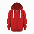 thumbnail image 2 of TOWED22 Hoodies for Girls Boys Baggy Zip Up Classic Hooded Sweatshirts Casual Solid Long Sleeve Jacket with Pockets,Red,6-7 Y, 2 of 9
