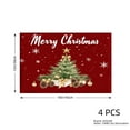 thumbnail image 5 of JOOCAR Merry Christmas Tree Holiday Design Linen Table Mats Set of 4 for Home Kitchen Table Decor 12x18 inch, 5 of 5