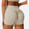 thumbnail image 4 of Active Women's High Waist Ruched Seamless Shorts with Stretch Fabric - X Large, Off White, 4 of 6