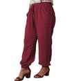thumbnail image 2 of Women High Waist Trousers Loose Casual Solid Color Drawstring Harem Pants with Pockets, 2 of 6