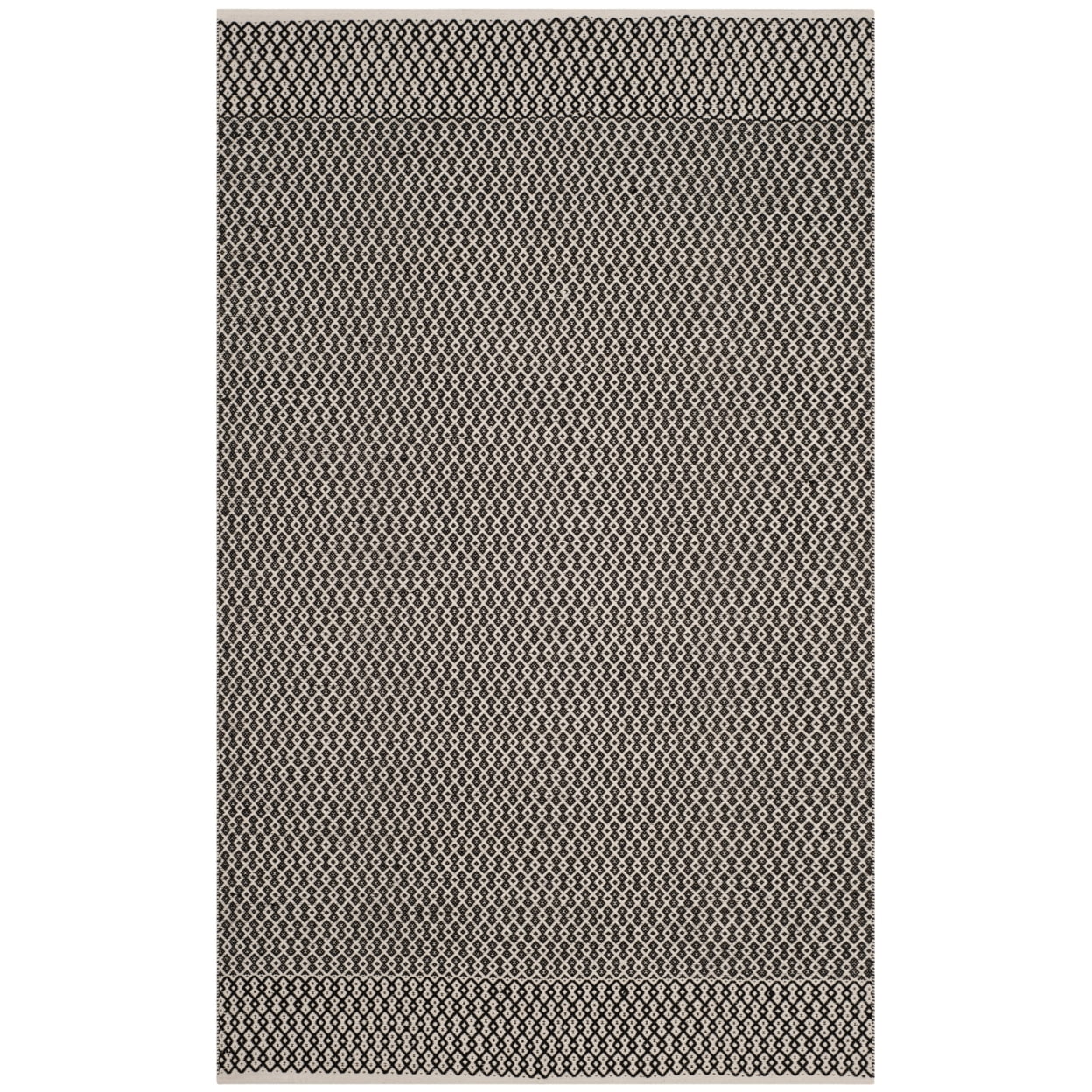 SAFAVIEH Montauk Nazca Geometric Cotton Runner Rug, Ivory/Black, 2'3" x 20'
