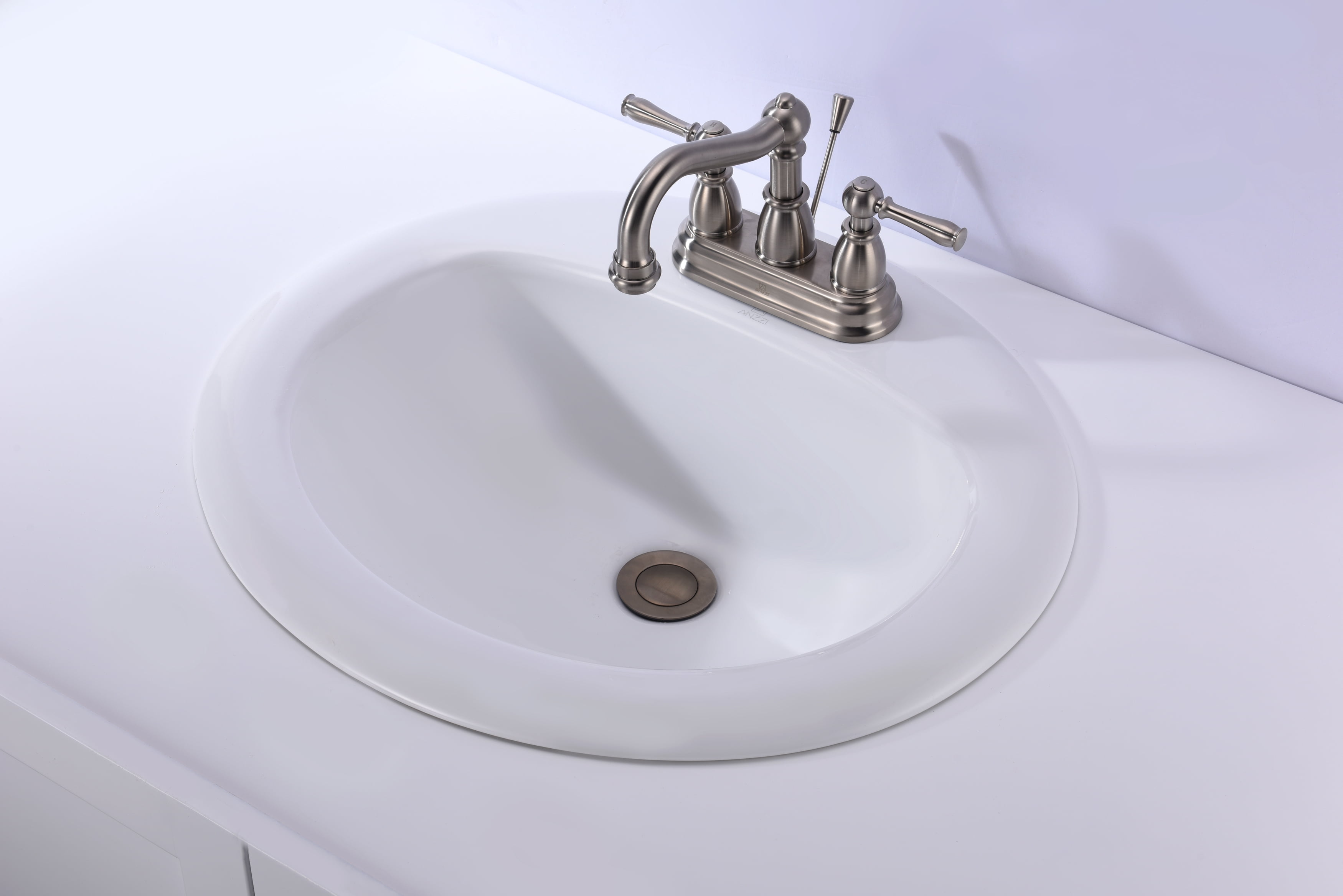 Anzzi Ls-Az097 Cadenza 20-1/2" Oval Vitreous China Drop In Bathroom Sink - White