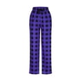 thumbnail image 3 of Ydkzymd Plaid Pajama Pants Men Buffalo Plaid Flannel Plaid Pants for Men Pajamas Straight Leg High Waist with Pockets Pants Lounge Sleepwear Pj Pants S Light Purple, 3 of 4