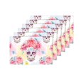 thumbnail image 4 of MKHERT Mexican Skull and Peony Flowers with Flying Butterflies Placemats Table Mats for Dining Room Kitchen Table Decoration 12x18 inch,Set of 6, 4 of 4