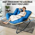 thumbnail image 2 of Larger Outdoor Rocking Chair, Patio Egg Rocking Chair, Indoor Papasan Chair, Rattan Wicker Lounge Chair, Modern Royal Chair for Bedroom, Living Room, Porch, Garden, 2 of 9