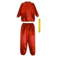 thumbnail image 6 of Zaldita Kids Boys Girls Chinese Kung Fu Suit Tai Chi Training Uniform Martial Arts Clothes Set Red 120, 6 of 7