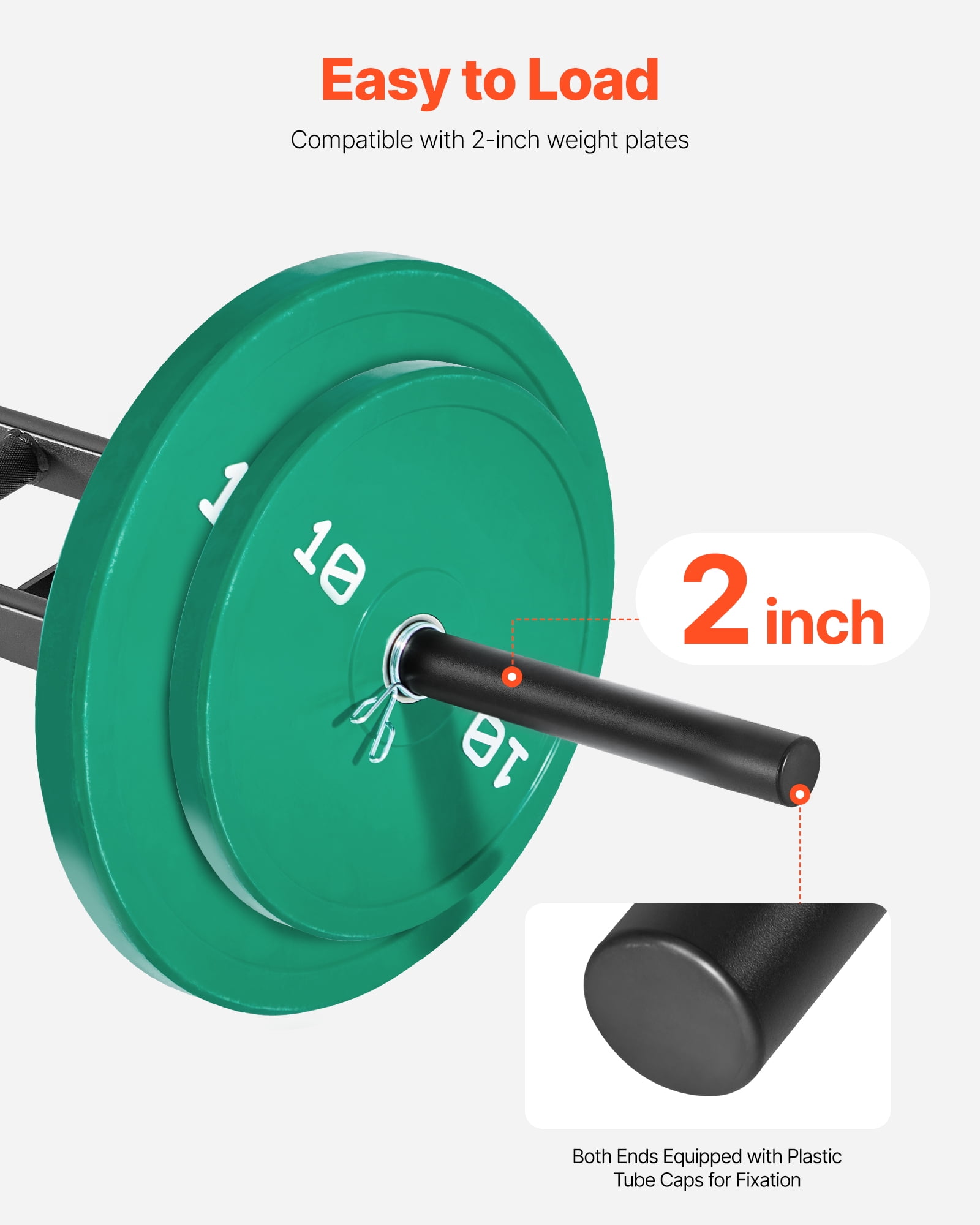VEVOR Multi-Grip Barbell, 2-inch 3 Positions Swiss Bar