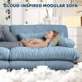 thumbnail image 6 of GAKMCIL 94.4" Loveseat Sofa, 2 Seater Modular Sectional Sofa with 2 Ottomans, Large L Shaped Sectional Fluffy Couch, Chenille Cloud Couch with Ottoman, Deep Seat Sofas for Living Home, 6 of 11