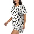 thumbnail image 2 of Fotbe Lovely Penguin Print Pajama Set for Women 2 Piece Loungewear Short Sleeve Tops and Shorts Set Soft Sleepwear-3X-Large, 2 of 7