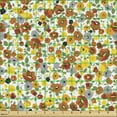 thumbnail image 2 of Floral Sofa Upholstery Fabric by the Yard, Vintage Layout of Blooming Spring Flowers on a Plain Background, Decorative Fabric for DIY and Home Accents, Dark Orange Multicolor by Ambesonne, 2 of 5