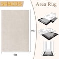 thumbnail image 2 of Alfombra Shacos, suave y acogedora, con forma de arco esponjoso, 180 x 270 cm, color beige, 2 of 9