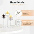 thumbnail image 5 of Glass Tealight Candle Holders: Set of 6 Tall Candle Stands for Dinner Table Centerpiece - Stemmed Candleholders for Pillar Floating Candles, 5 of 7