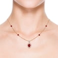 thumbnail image 4 of ANGARA Natural Inverted Pear Ruby Necklace with Diamonds in 14K Rose Gold for Women (Size-7x5mm) | July Birthstone, Birthday, Anniversary, Jewelry Gift for Women | Natural Ruby Necklace, 4 of 8