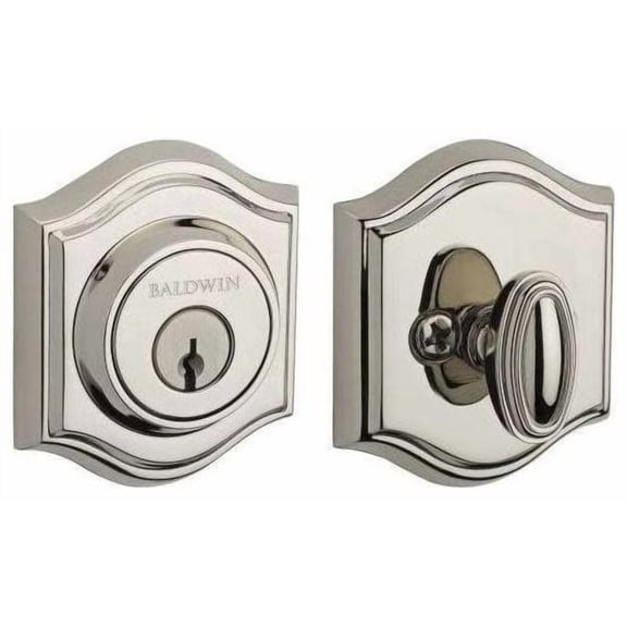 Baldwin Sc.Tad.Smt Traditional Arch Smartkey Single Cylinder Keyed Entry Deadbolt - Nickel