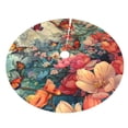 thumbnail image 5 of Cauagu 30" Christmas Tree Skirt Butterflies In Blooming Garden Pattern Christmas Tree Decorations Tree Mat for Xmas Decorations Occasion Holiday Home Decor -30", 5 of 7