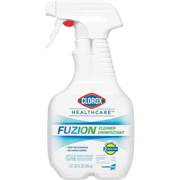 Clorox Healthcare Fuzion Cleaner Disinfectant - Ready-To-Use Spray - 32 fl oz (1 quart) - Bottle - 1 Each - Translucent | Bundle of 2 Each