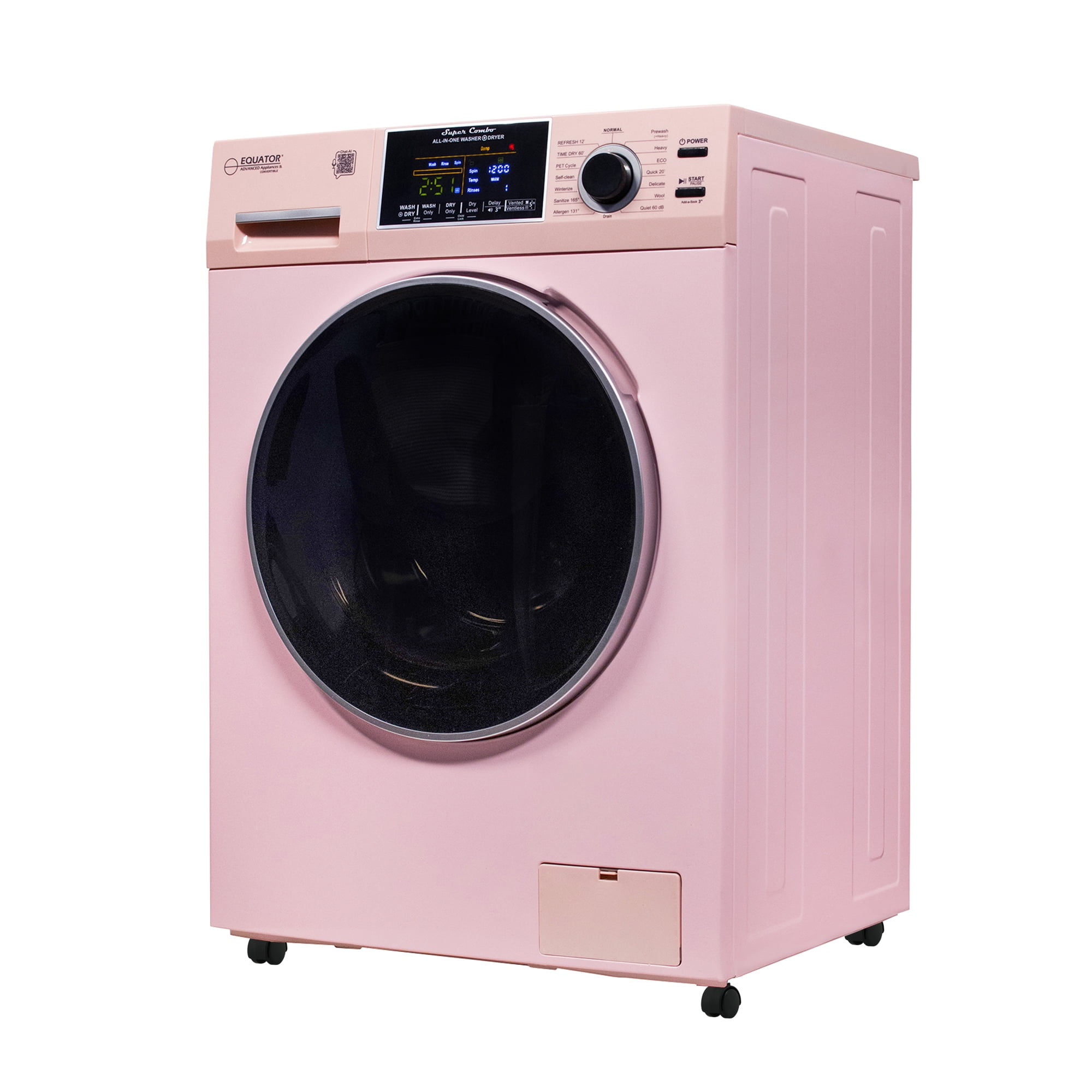 Equator All-in-One Washer Dryer Ventless/Vented PET 1.62cf/15lbs+Portability Kit