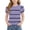 A143 Purple, variant on Tween Girls Tee Puff Short Sleeve Abstract Striped Casual Tops Crewneck Breathable Graphic Blouse Daily Preschool Wear Active Summer Vacation Classic Clothes