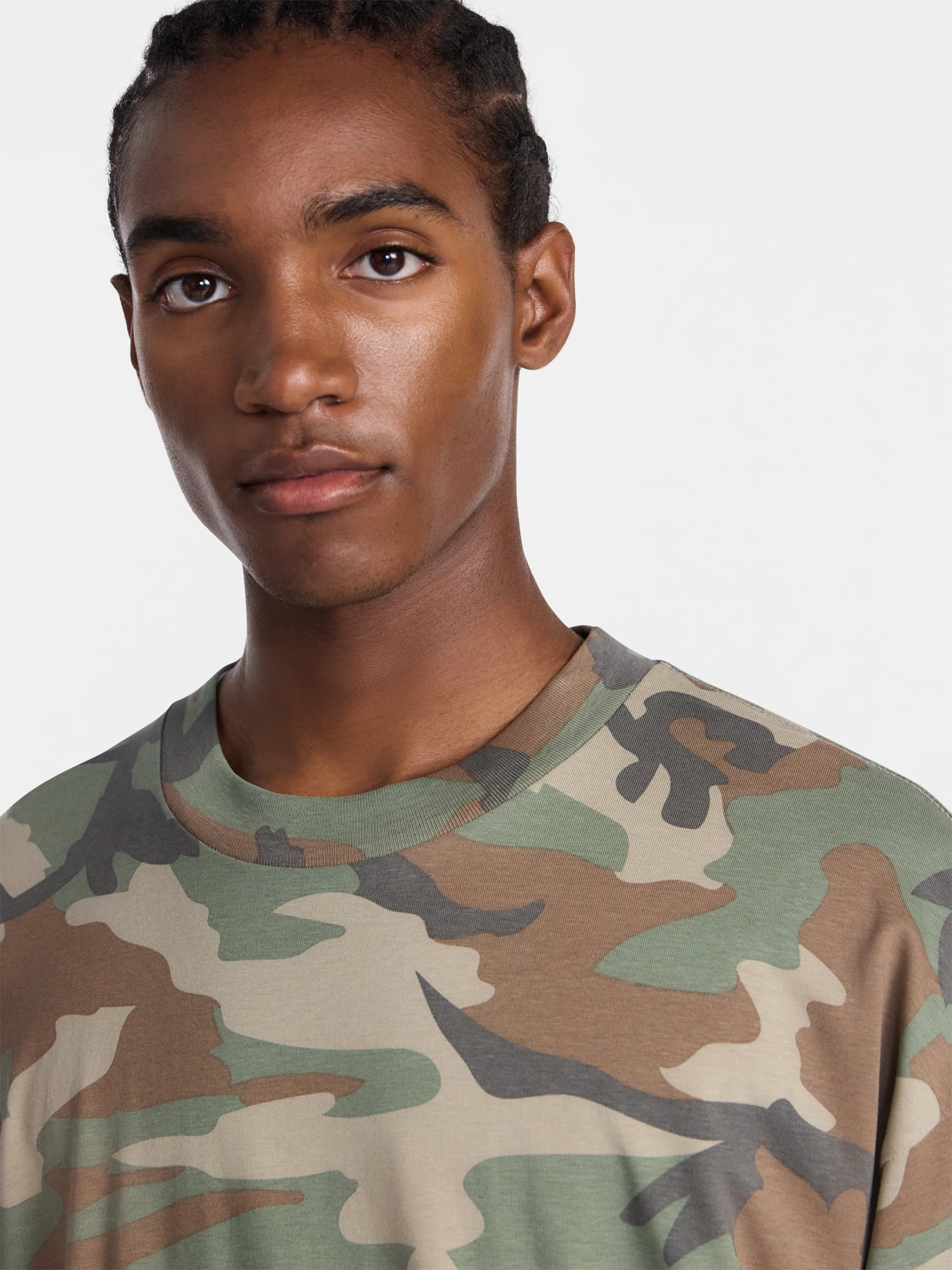 No Boundaries Men's Oversized Boxy Tee Shirt with Short Sleeves, XS-4XLT
