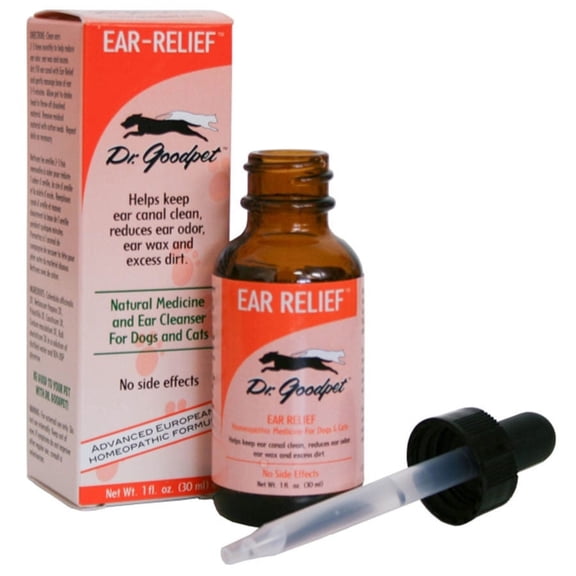 Dr Goodpet Ear Relief Homeopathic Ear Cleanser Drops for Dog, 1 oz Bottle