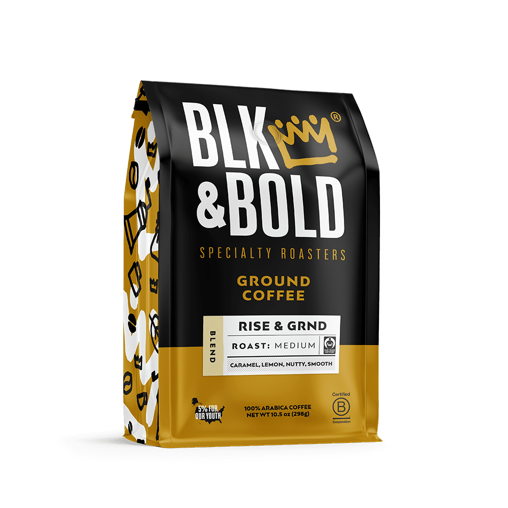 BLK & Bold Rise & GRND Blend, Medium Roast Ground Coffee - 10.5 oz